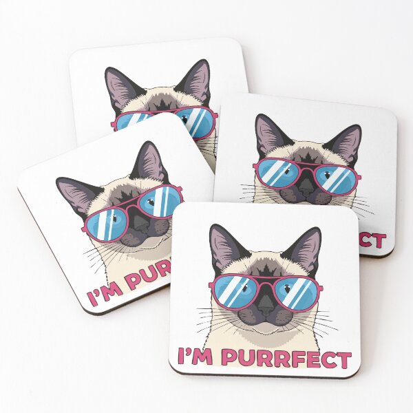 Item preview, I'm Purrfect - Cute Siamese Cat with Sunglasses Design designed and sold by imaginariun.