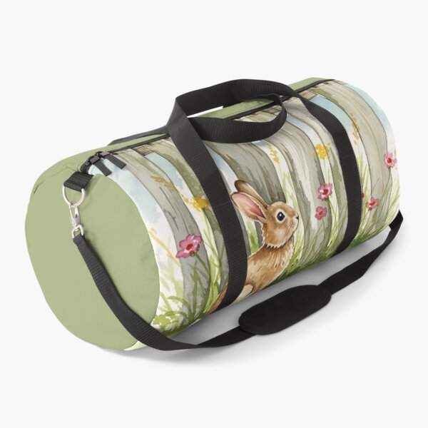 Item preview, Peaceful Bunny by the Fence – Watercolor Animal Art designed and sold by Twittlefish.