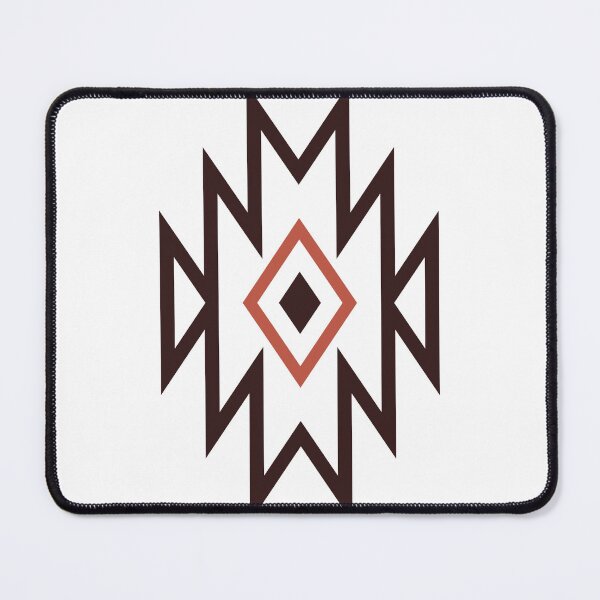 Item preview, Aztec Western Cutout – Geometric Tribal Design in Brown Muted Red designed and sold by EmeraldeaArt.