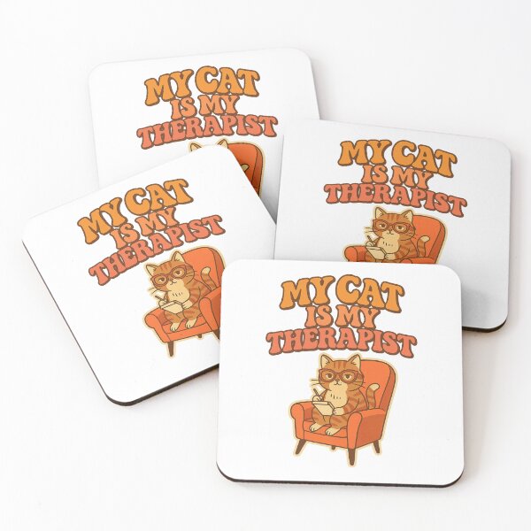 Item preview, My Cat Is My Therapist – Funny Retro Cat Design for Cat Lovers designed and sold by Domci.