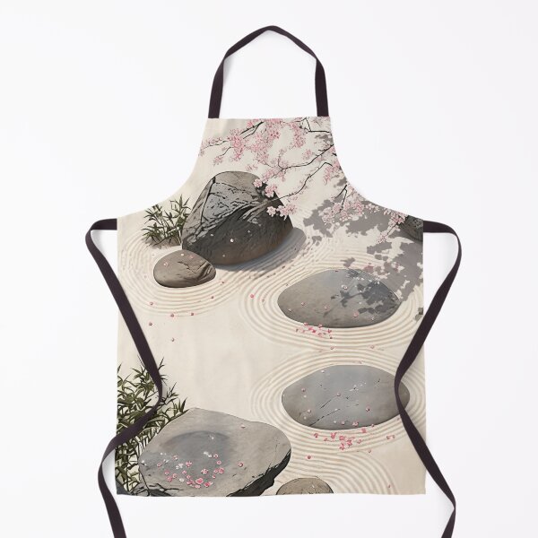 Item preview, Japanese Zen Garden with Cherry Blossoms and Balance Stones - Peaceful Meditation Art designed and sold by alfmar.