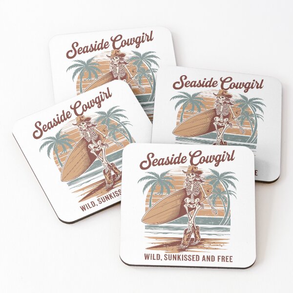 Item preview, Seaside Cowgirl Skeleton Retro Summer Vibes designed and sold by Jcat7.