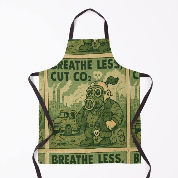 Item preview, Breathe Less – Cut CO₂: Retro Climate Poster designed and sold by Boldolka.