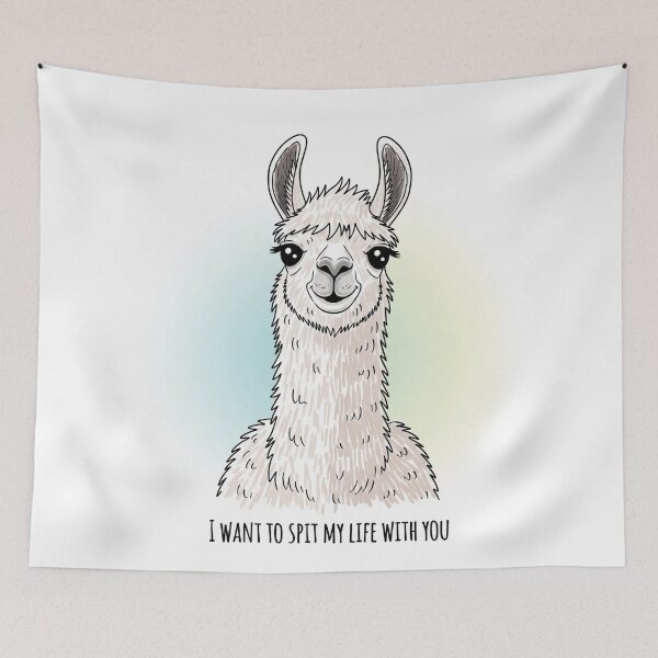 Item preview, I Want To Spit My Life With You Llama designed and sold by Owcomm.