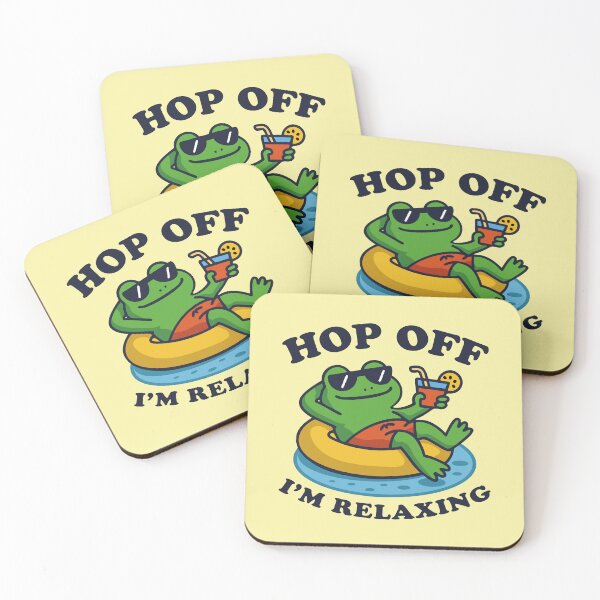Item preview, Hop Off I'm Relaxing Frog on Vacation designed and sold by Maud Tee Art.