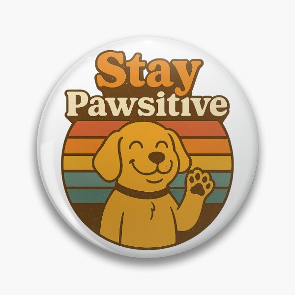 Artikelvorschau, Stay Pawsitive – Retro Dog Illustration with Positive Vibes entworfen und verkauft von Domci.