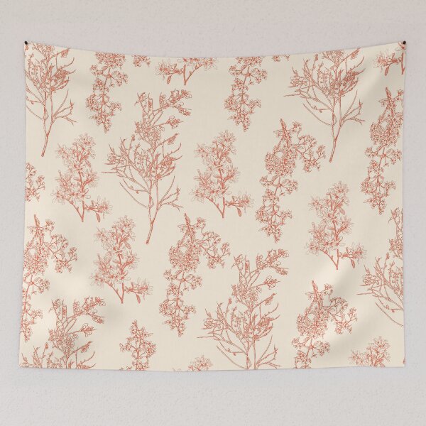 Item preview, Botanical Cottage Floral Pattern in Orange and Cream designed and sold by kierkegaard.