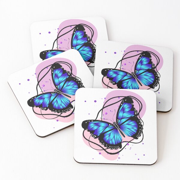 Item preview, Blue and black butterfly on an abstract background  designed and sold by Patsmerch.