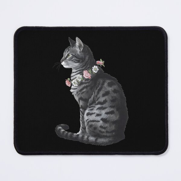 Item preview, Grey Tabby Cat with Flower designed and sold by FieldScent.