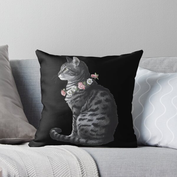 Item preview, Grey Tabby Cat with Flower designed and sold by FieldScent.