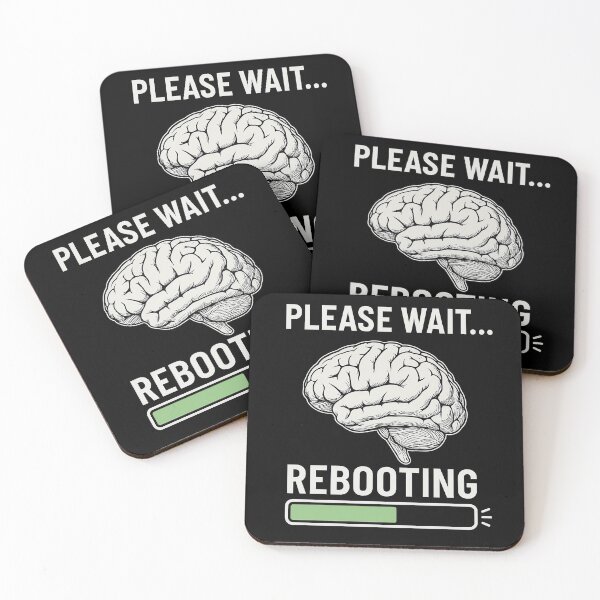 Item preview, Please Wait… Rebooting – Brain Loading Bar Design designed and sold by Thread Respawn.