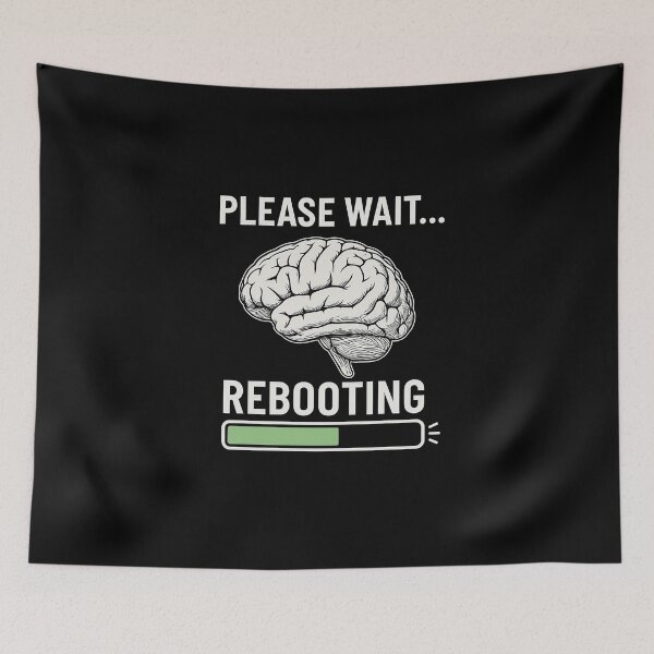 Item preview, Please Wait… Rebooting – Brain Loading Bar Design designed and sold by Thread Respawn.
