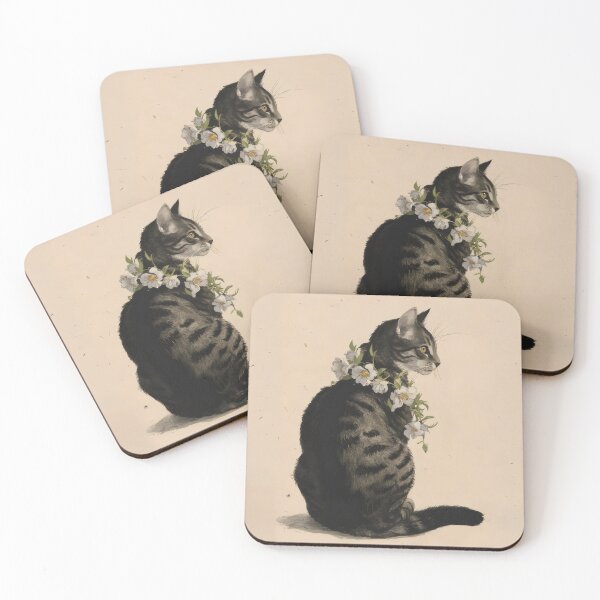 Item preview, Grey Tabby Cat with Flower designed and sold by FieldScent.