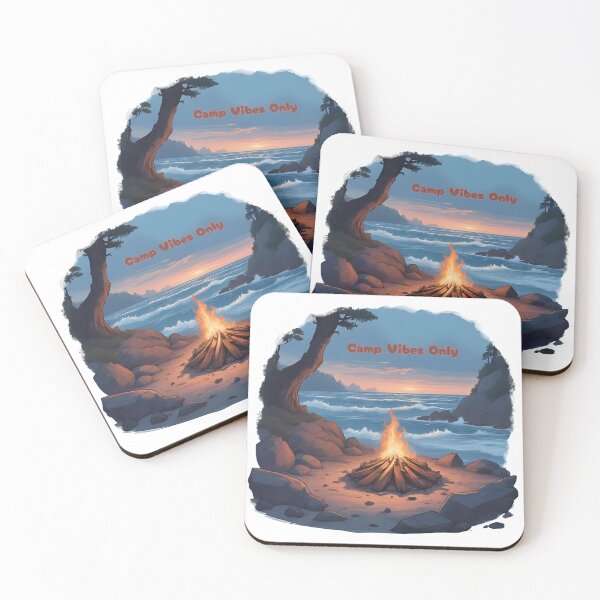 Item preview, Cozy Campfire Night by the Sea – Camp Vibes Only designed and sold by Pixel--Threads.
