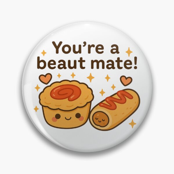 Item preview, Cute Aussie Meat Pie & Sausage Roll with Tomato Sauce – Australian Snack Art designed and sold by POPDOTSHOP.