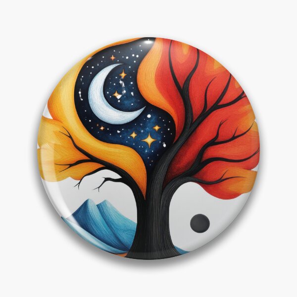 Item preview, The Cosmic Flame Tree – A Surreal Fusion of Fire, Nature, and the Night Sky designed and sold by ChenEngEng.