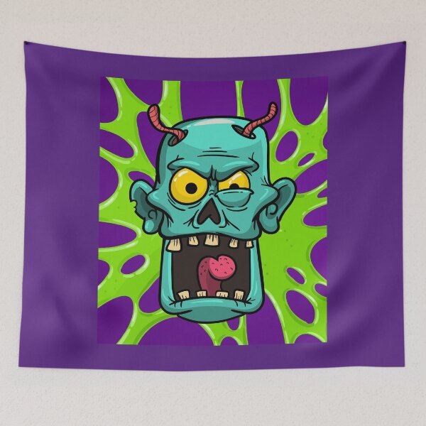Item preview, Zombie with a tongue out on green slime designed and sold by Patsmerch.