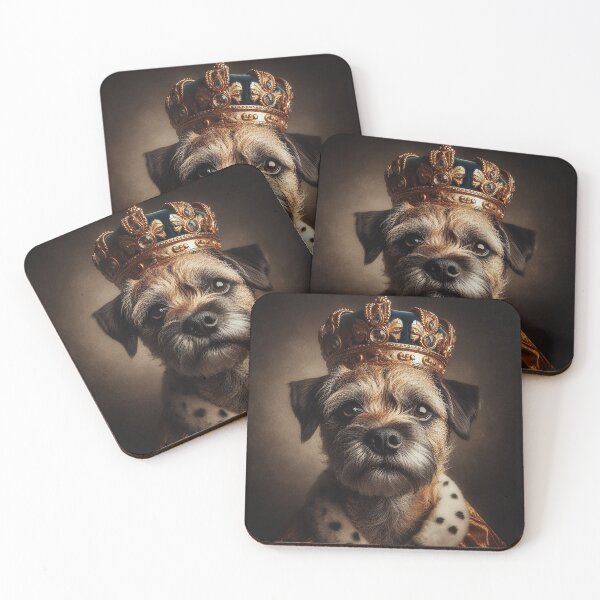 Item preview, Border Terrier in Baroque Renaissance Royal Costume – Regal Terrier Majesty, Royal Pet Portrait designed and sold by Deliberate Creations.