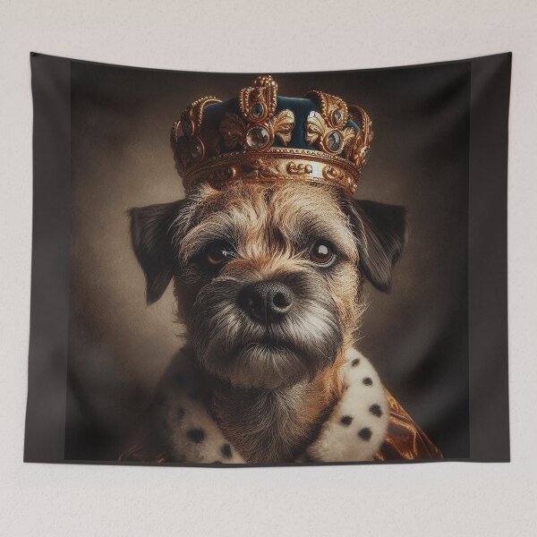 Item preview, Border Terrier in Baroque Renaissance Royal Costume – Regal Terrier Majesty, Royal Pet Portrait designed and sold by Deliberate Creations.