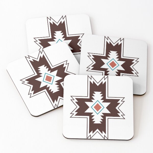 Item preview, Terracotta Tribal Cross – Aztec Geometric Symbol designed and sold by EmeraldeaArt.