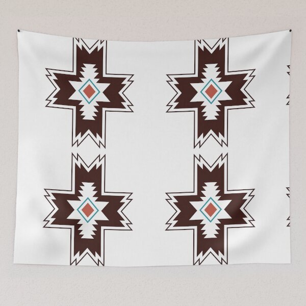 Item preview, Terracotta Tribal Cross – Aztec Geometric Symbol designed and sold by EmeraldeaArt.