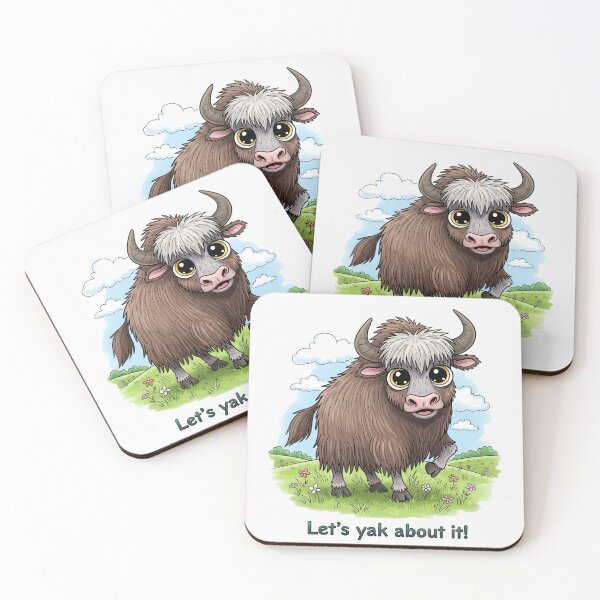 Item preview, Let's Yak About It Cute Yak Illustration designed and sold by Owcomm.