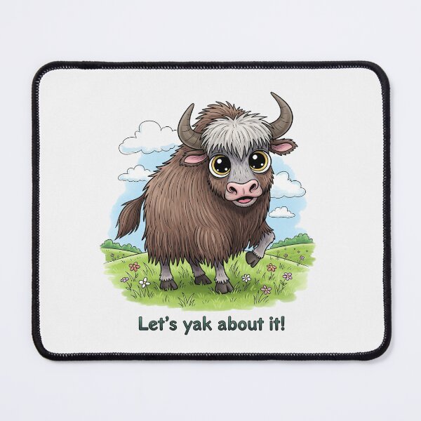 Item preview, Let's Yak About It Cute Yak Illustration designed and sold by Owcomm.