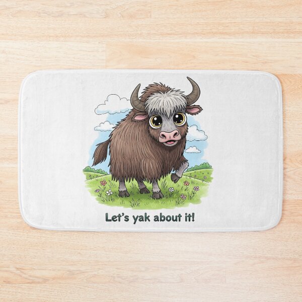 Item preview, Let's Yak About It Cute Yak Illustration designed and sold by Owcomm.