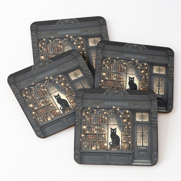 Item preview, Black Cat in Magical Book Store designed and sold by FieldScent.