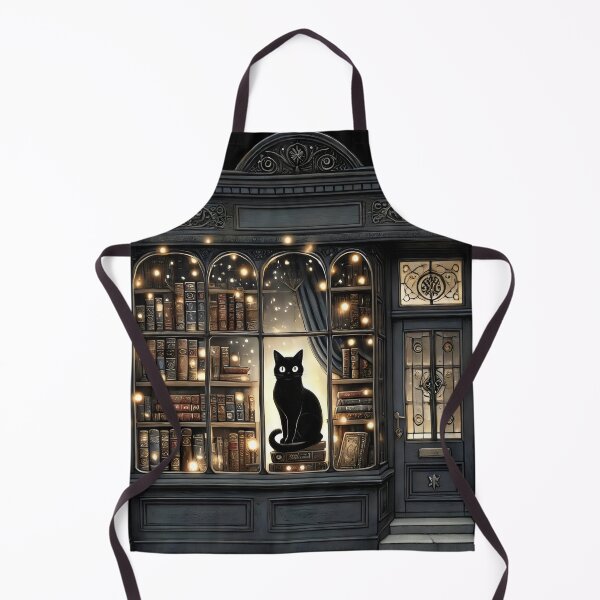 Item preview, Black Cat in Magical Book Store designed and sold by FieldScent.