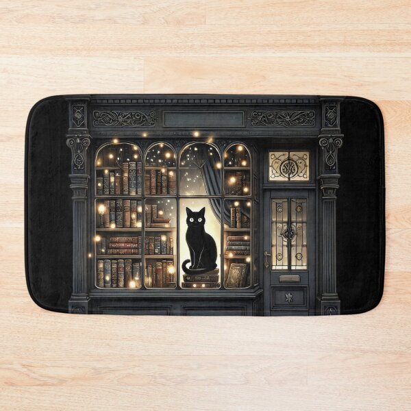 Item preview, Black Cat in Magical Book Store designed and sold by FieldScent.
