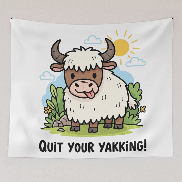 Item preview, Quit Your Yakking! Funny Yak Illustration designed and sold by Owcomm.