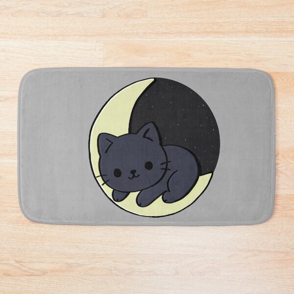 Item preview, Kawaii Cat on Moon Sticker – Sleepy Astral Kitty designed and sold by PurpleFate.