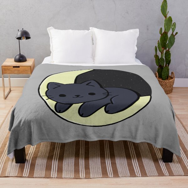 Item preview, Kawaii Cat on Moon Sticker – Sleepy Astral Kitty designed and sold by PurpleFate.