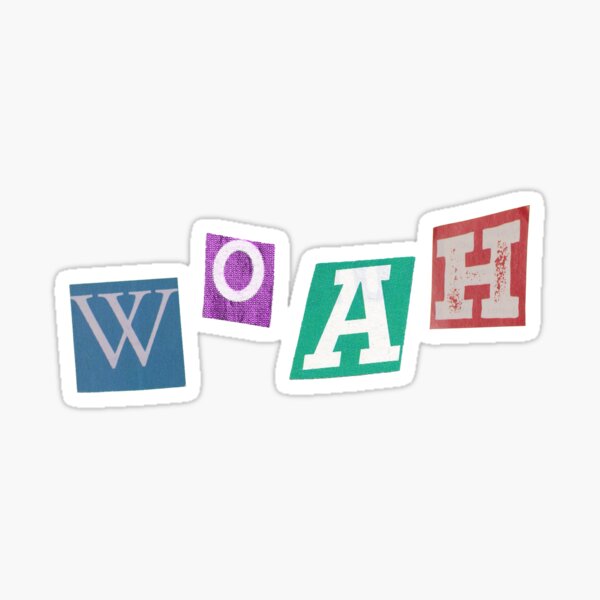 Vista previa del artículo con la obra «Letras recortadas de la revista Woah», diseñado y vendido por RosesVisuals.