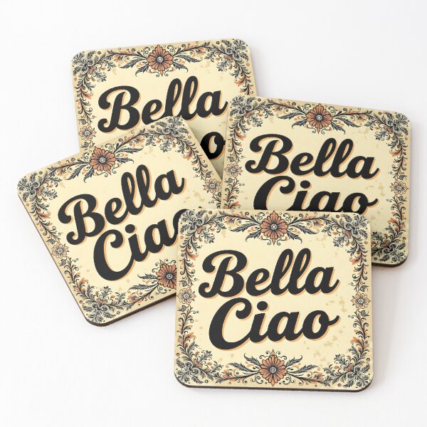 Artikelvorschau, Bella Ciao – Vintage-Blumen-Pastell-Typografie-Design im italienischen Stil entworfen und verkauft von EmeraldeaArt.