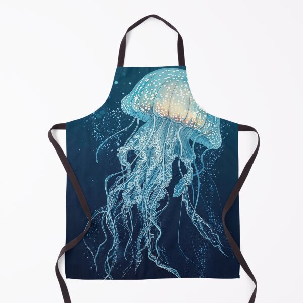 Item preview, Japandi Wall Art Jellyfish Painting Blue Wall Art Maximalist Japanese Wall Art Ocean Wall art designed and sold by regnumsaturni.