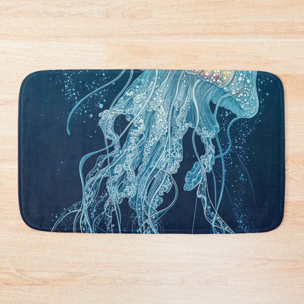 Item preview, Japandi Wall Art Jellyfish Painting Blue Wall Art Maximalist Japanese Wall Art Ocean Wall art designed and sold by regnumsaturni.