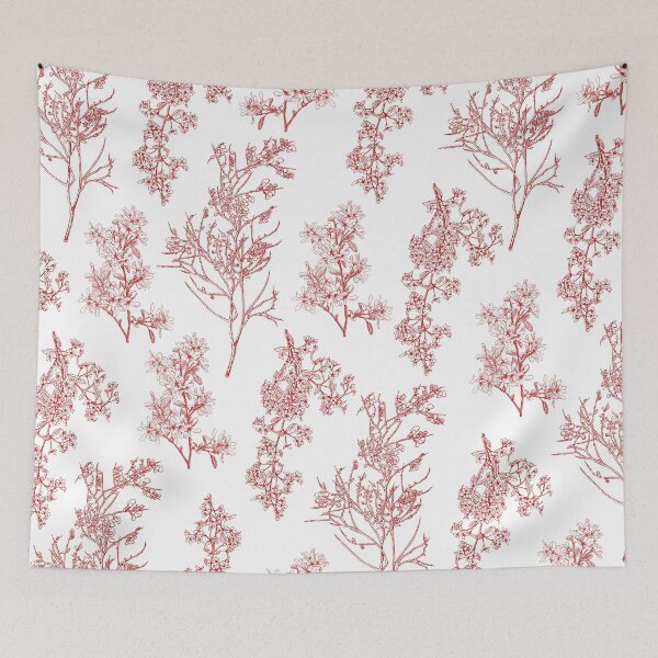 Item preview, Botanical Cottage Floral Pattern in Red and White designed and sold by kierkegaard.