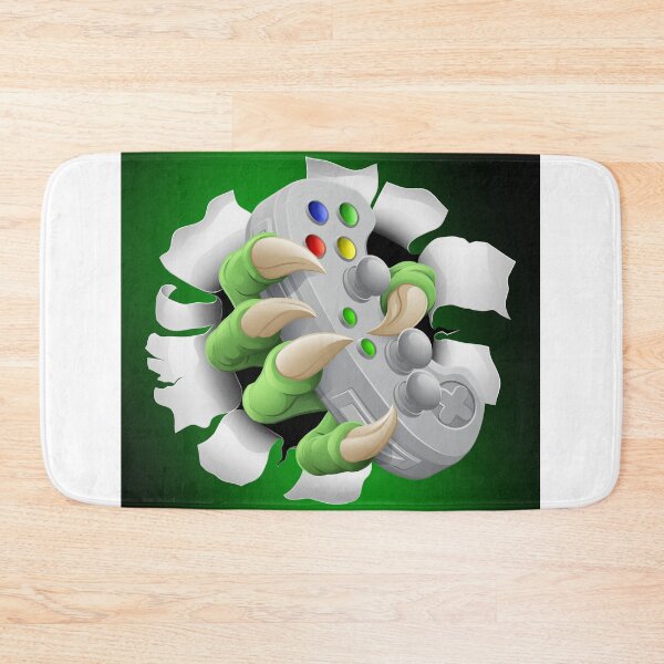 Item preview, Dinosaur claws with a console controller ripping through green background  designed and sold by Patsmerch.