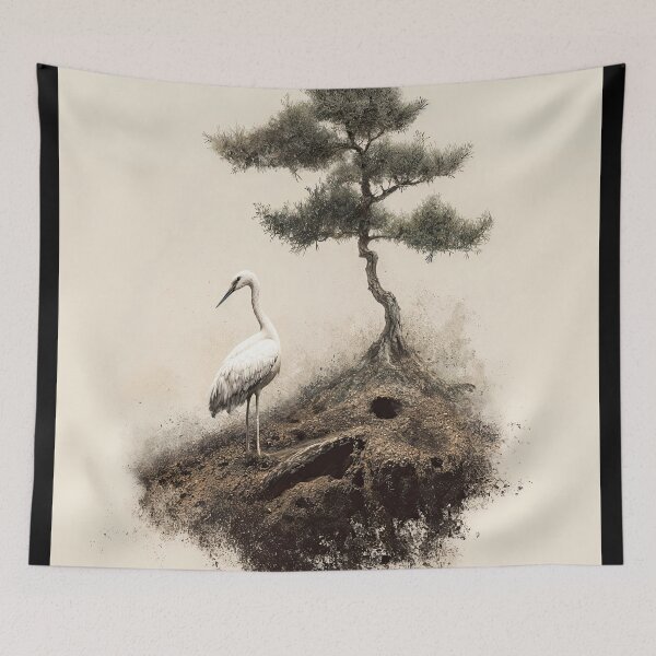 Item preview, Wabi Sabi Wall Art Bird Painting Japanese Wall Art Minimalist Wall Art Japandi Print Japanese Poster designed and sold by regnumsaturni.