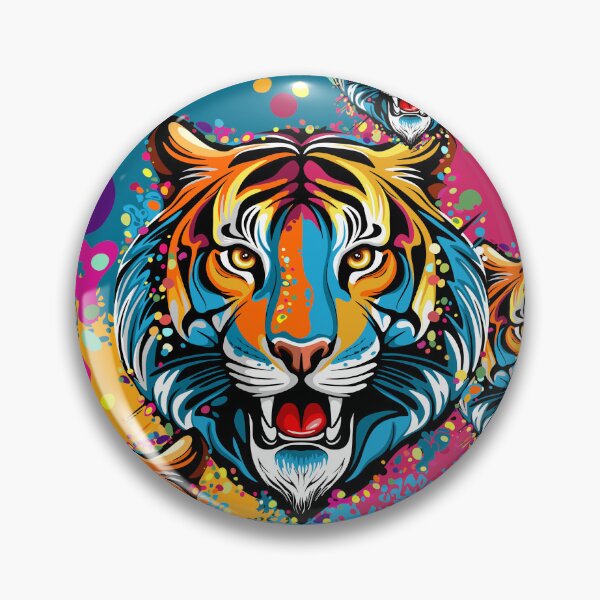 Item preview, Tiger Head Rainbow colors paint stains designed and sold by BluedarkArt.