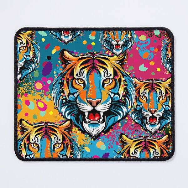 Item preview, Tiger Head Rainbow colors paint stains designed and sold by BluedarkArt.