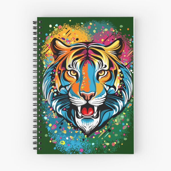 Item preview, Tiger Head Rainbow colors paint stains designed and sold by BluedarkArt.