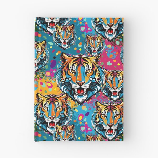 Item preview, Tiger Head Rainbow colors paint stains designed and sold by BluedarkArt.