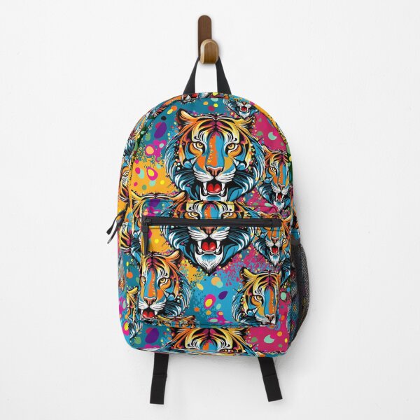 Item preview, Tiger Head Rainbow colors paint stains designed and sold by BluedarkArt.