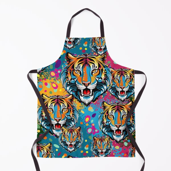 Item preview, Tiger Head Rainbow colors paint stains designed and sold by BluedarkArt.