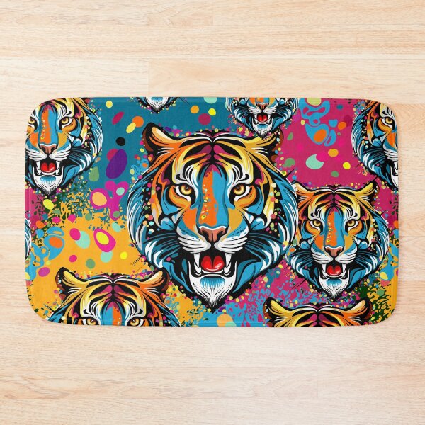 Item preview, Tiger Head Rainbow colors paint stains designed and sold by BluedarkArt.
