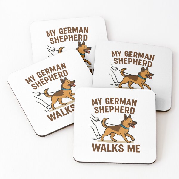 Item preview, My Dog Walks Me - Funny German Shepherd Cartoon Design designed and sold by Animal Paw Designs.