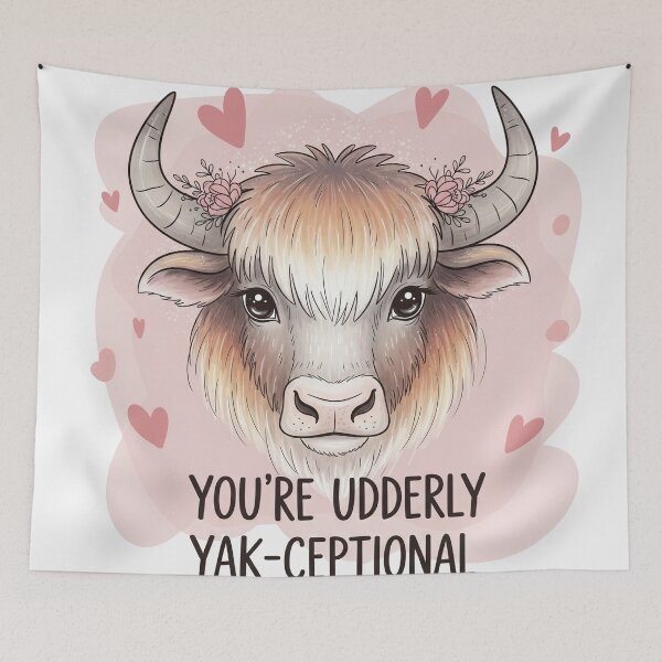 Item preview, You're Udderly Yak Ceptional Sweet Yak with Flowers designed and sold by Owcomm.